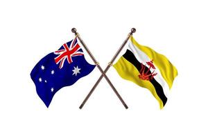 Australie contre Brunei deux drapeaux de pays photo