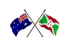 l'australie contre le burundi deux drapeaux de pays photo