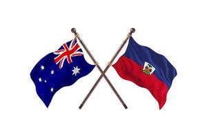 Australie contre Haïti deux drapeaux de pays photo