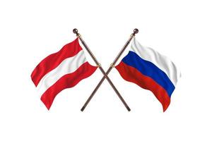 autriche contre la russie deux drapeaux de pays photo