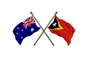 l'australie contre le timor-leste deux drapeaux de pays photo