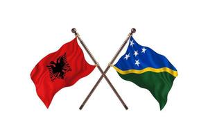 l'albanie contre les îles salomon deux drapeaux de pays photo