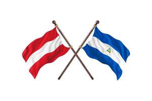 L'Autriche contre le Nicaragua deux drapeaux de pays photo