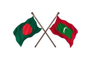 bangladesh contre maldives deux drapeaux de pays photo