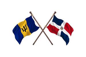 la barbade contre la république dominicaine deux drapeaux de pays photo