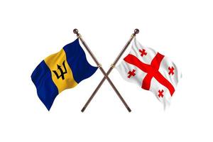 la barbade contre la géorgie deux drapeaux de pays photo