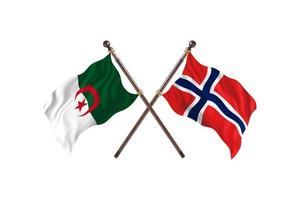L'Algérie contre la Norvège deux drapeaux de pays photo