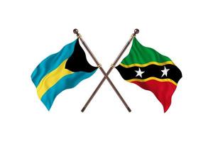 bahamas contre saint kitts et nevis deux drapeaux de pays photo