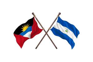 antigua et barbuda contre le nicaragua deux drapeaux de pays photo