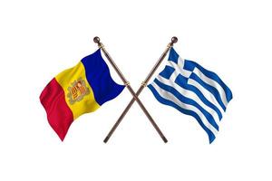 andorre contre grèce deux drapeaux de pays photo