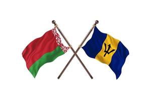 biélorussie contre la barbade deux drapeaux de pays photo