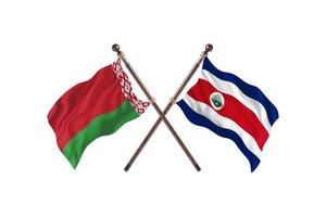biélorussie contre costa rica deux drapeaux de pays photo