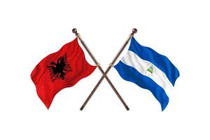 L'Albanie contre le Nicaragua deux drapeaux de pays photo