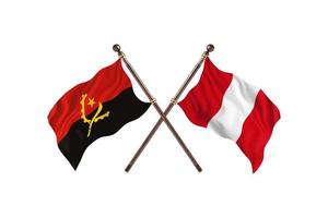 l'angola contre le pérou deux drapeaux de pays photo