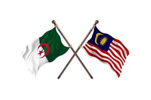 l'algérie contre la malaisie deux drapeaux de pays photo