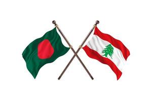 bangladesh contre liban deux drapeaux de pays photo