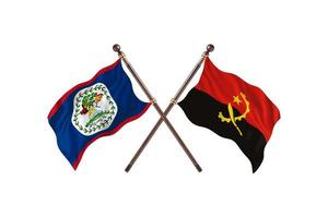 belize contre angola deux drapeaux de pays photo