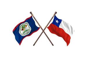 belize contre chili deux drapeaux de pays photo