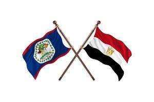 belize contre egypte deux drapeaux de pays photo