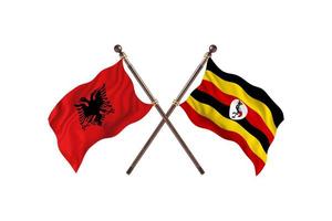 L'Albanie contre l'Ouganda deux drapeaux de pays photo