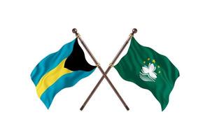 bahamas contre macao deux drapeaux de pays photo