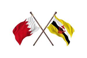 bahreïn contre brunei deux drapeaux de pays photo