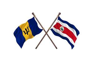 la barbade contre le costa rica deux drapeaux de pays photo