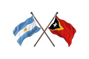 l'argentine contre le timor-leste deux drapeaux de pays photo