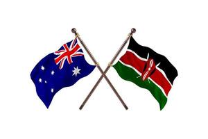 l'australie contre le kenya deux drapeaux de pays photo
