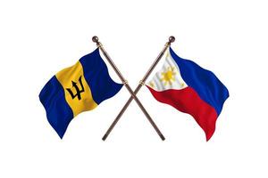 barbade contre philippines deux drapeaux de pays photo