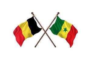 belgique contre sénégal deux drapeaux de pays photo