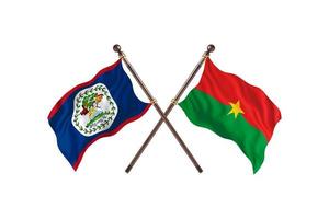 belize contre burkina faso deux drapeaux de pays photo