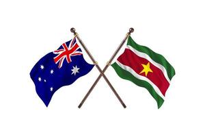l'australie contre le suriname deux drapeaux de pays photo