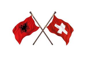 L'Albanie contre la Suisse deux drapeaux de pays photo