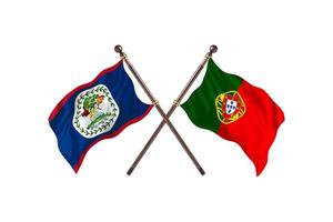belize contre portugal deux drapeaux de pays photo