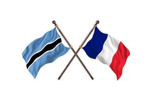 botswana contre france deux drapeaux de pays photo