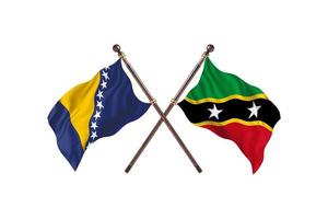 bosnie contre saint kitts et nevis deux drapeaux de pays photo