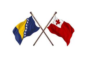 bosnie contre tonga deux drapeaux de pays photo