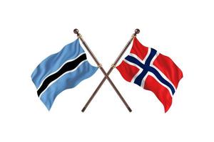 le botswana contre la norvège deux drapeaux de pays photo