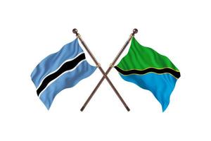 le botswana contre la tanzanie deux drapeaux de pays photo