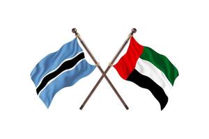 le botswana contre les émirats arabes unis deux drapeaux de pays photo