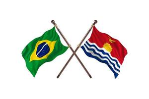 brésil contre kiribati deux drapeaux de pays photo