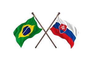brésil contre slovaquie deux drapeaux de pays photo