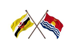 brunei contre kiribati deux drapeaux de pays photo