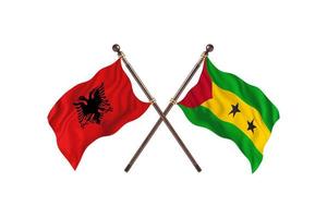 albanie contre sao tomé et principe deux drapeaux de pays photo