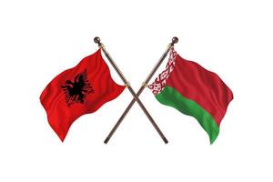 L'Albanie contre la Biélorussie deux drapeaux de pays photo