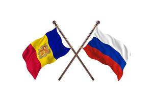 andorre contre la russie deux drapeaux de pays photo