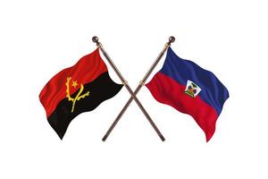 Angola contre Haïti deux drapeaux de pays photo