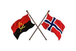 l'angola contre la norvège deux drapeaux de pays photo