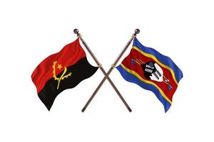 l'angola contre le swaziland deux drapeaux de pays photo